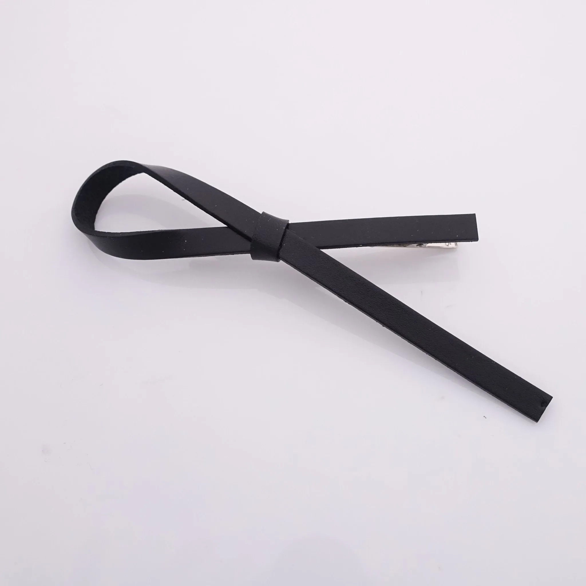 simple leather ribbon hair clip stylish women hair accessory