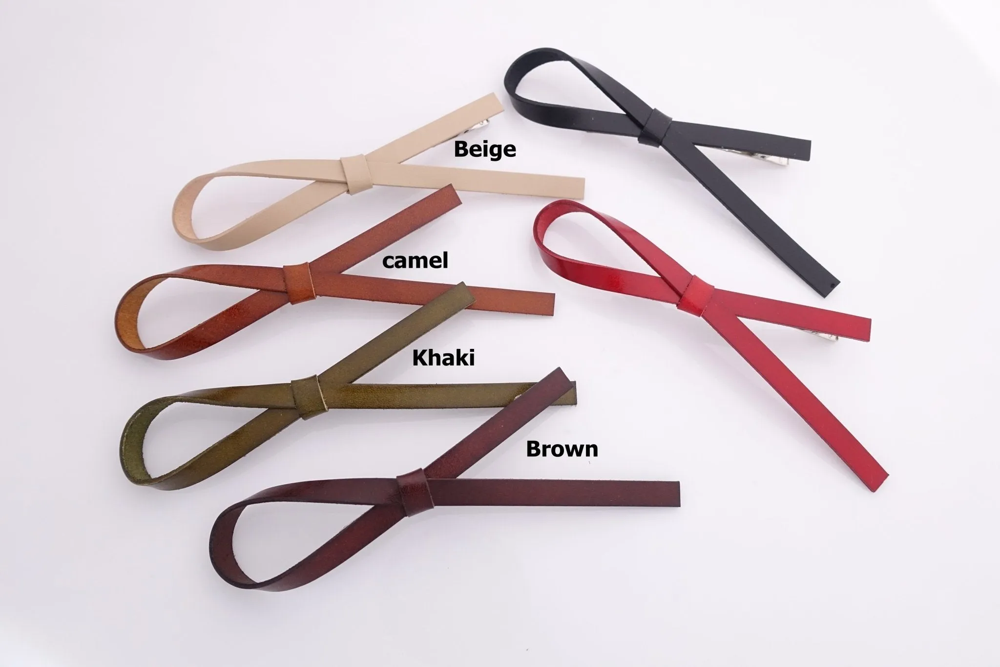 simple leather ribbon hair clip stylish women hair accessory