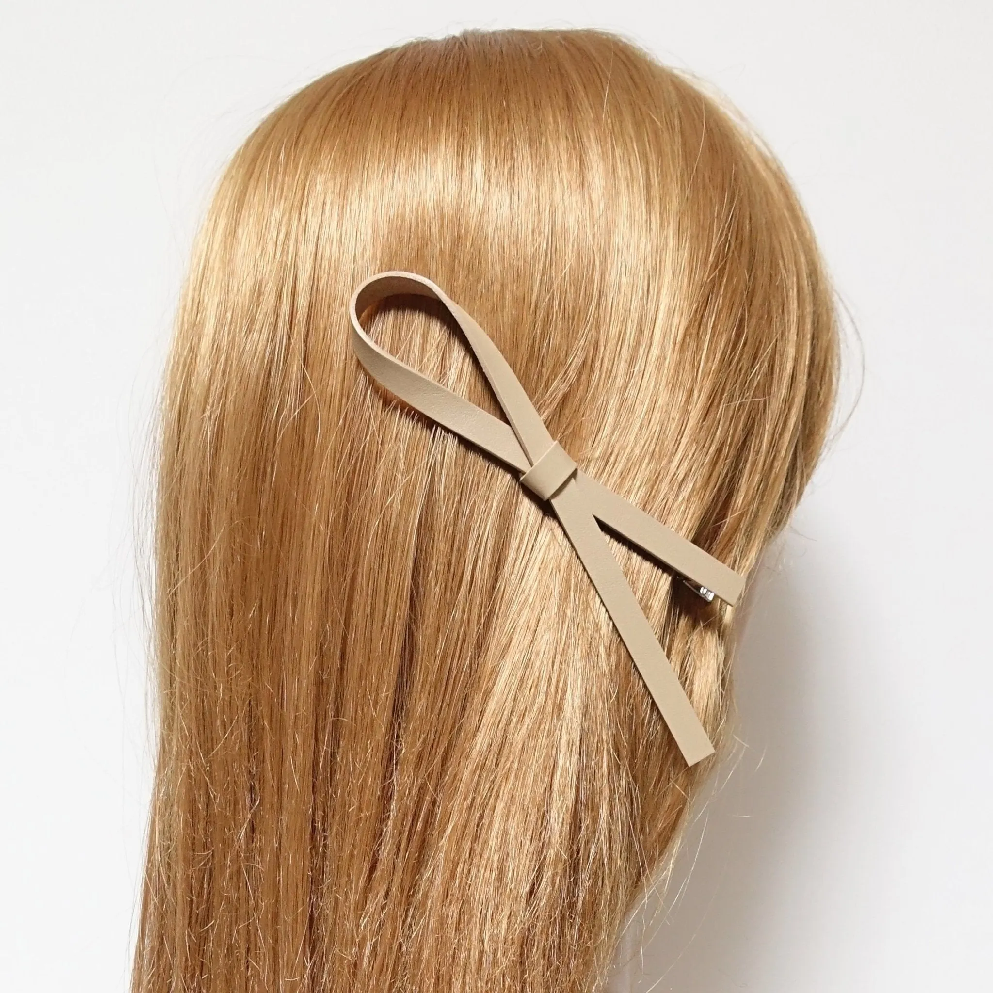 simple leather ribbon hair clip stylish women hair accessory