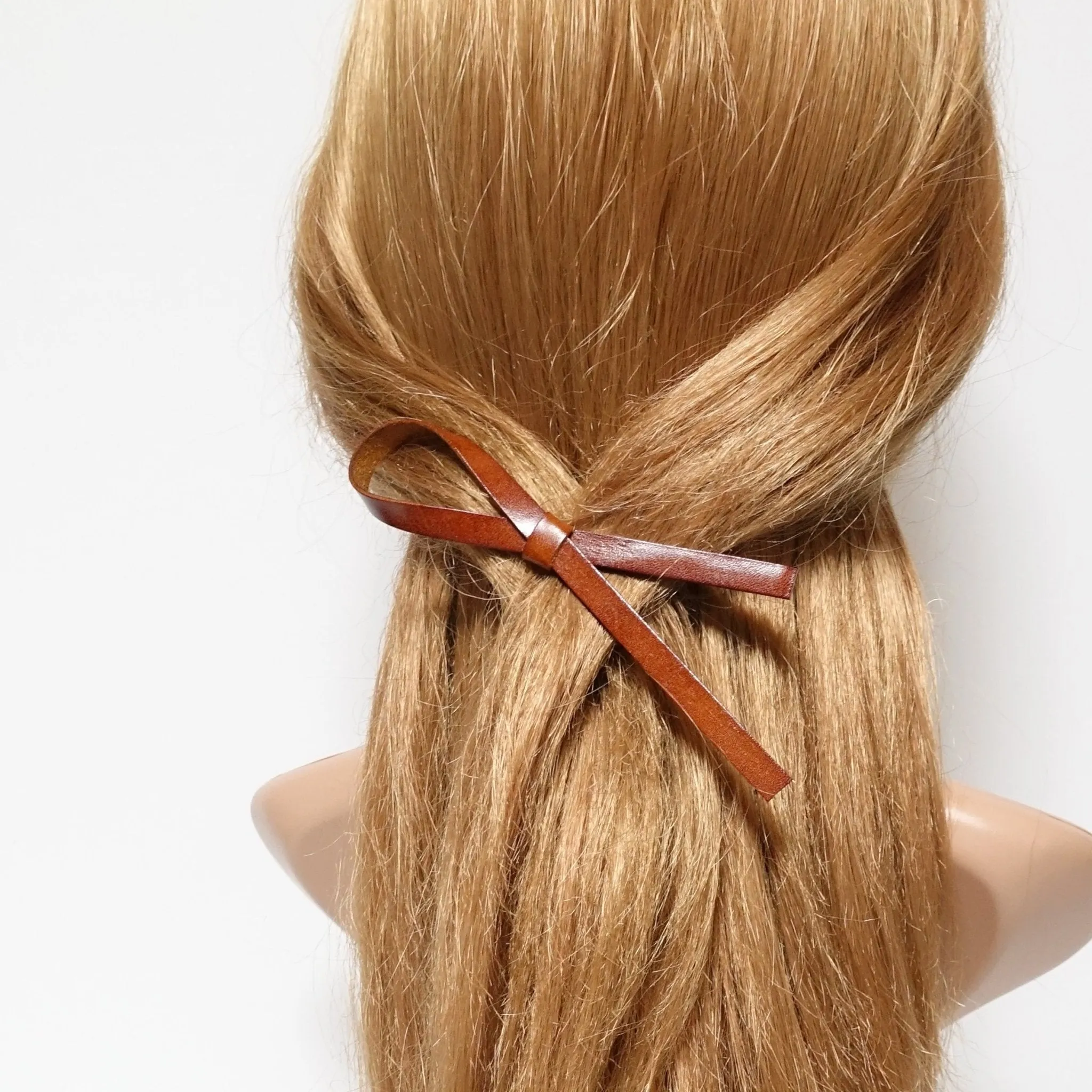 simple leather ribbon hair clip stylish women hair accessory