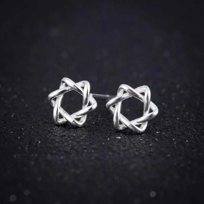 Star of David 925 Sterling Silver Stud Earrings for Women Star Jewelry Birthday Gift