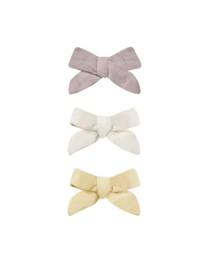 The Bow Clip by Quincy Mae (Set of 3) - Lavender   Natural   Lemon