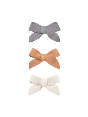 The Bow With Clip by Quincy Mae (Set of 3) - Lagoon   Melon   Ivory