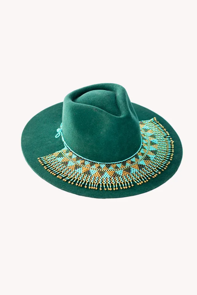 Turquoise Beaded Hat Necklace