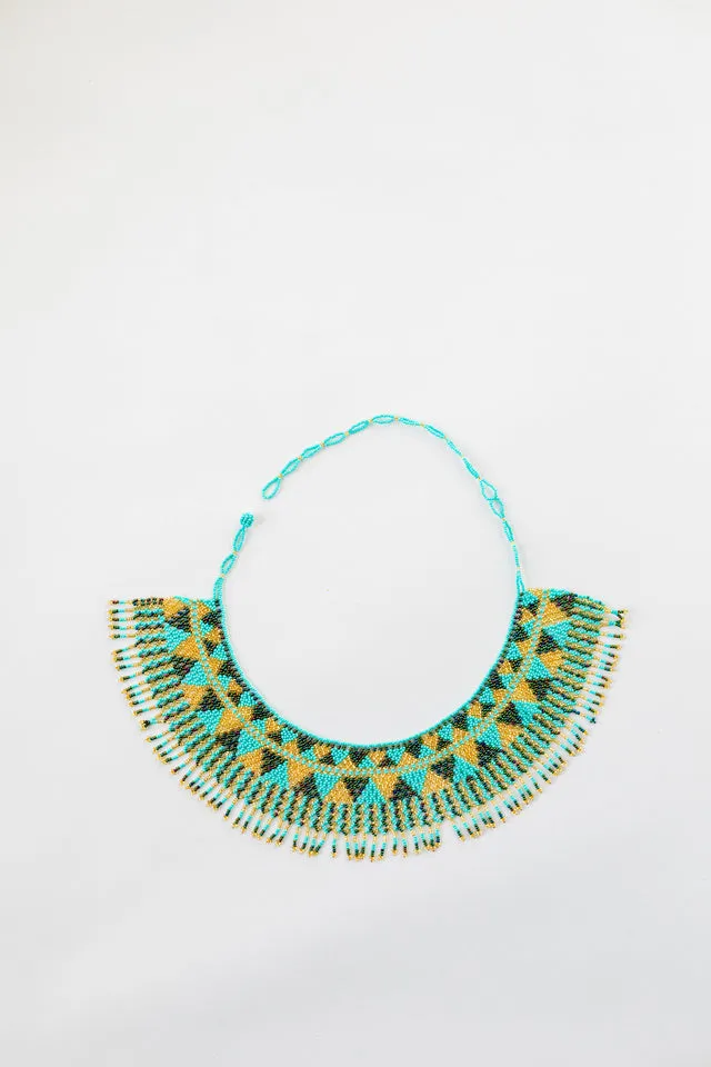 Turquoise Beaded Hat Necklace