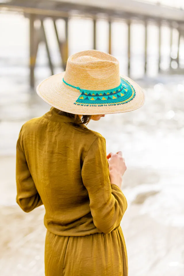 Turquoise Beaded Hat Necklace