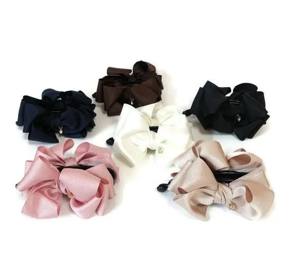 twist boutique grosgrain hair bow banana clip Women hair Accessory