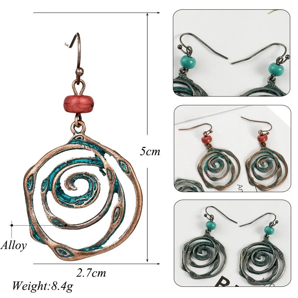 Unique bohemian  ethnic vintage hanging earrings for women