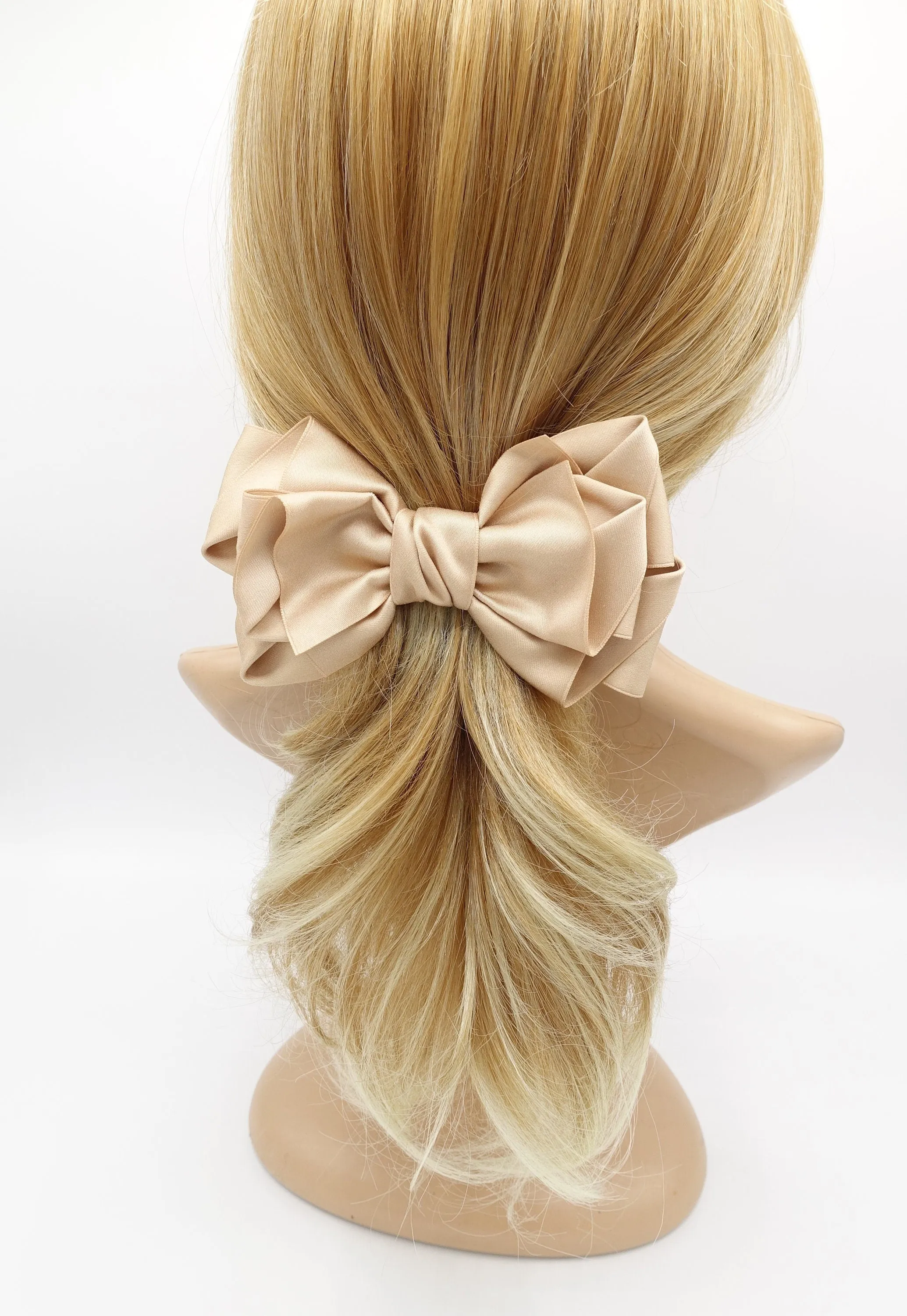 VeryShine folded and layered hair bow normal size hair accessory for women