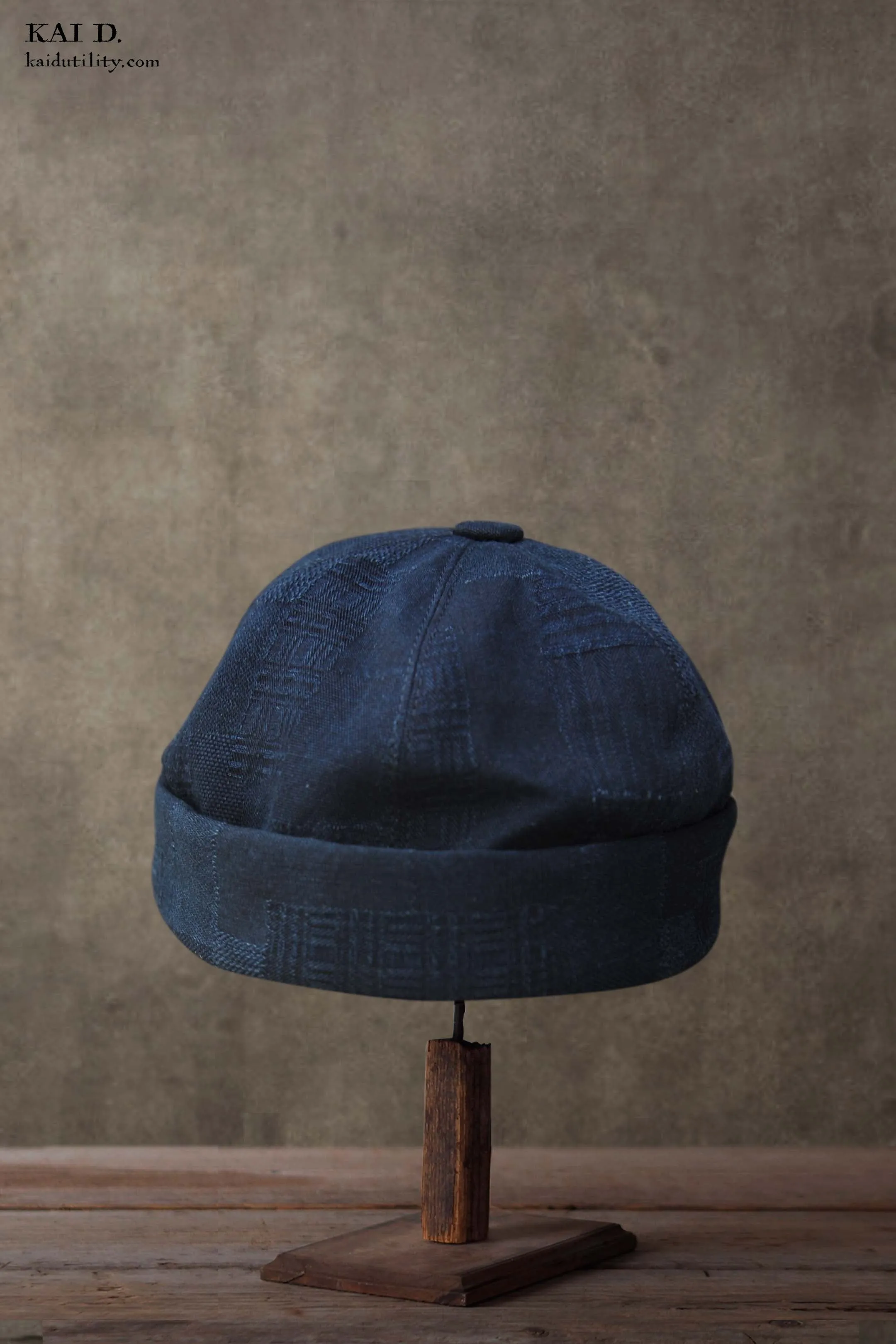 Watch Cap - Patch work weave cotton - Indigo - M, L