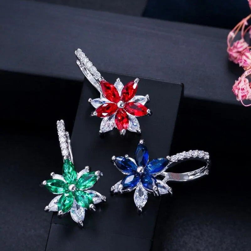 Women Multi Colour Cubic Zirconia Stud Earrings