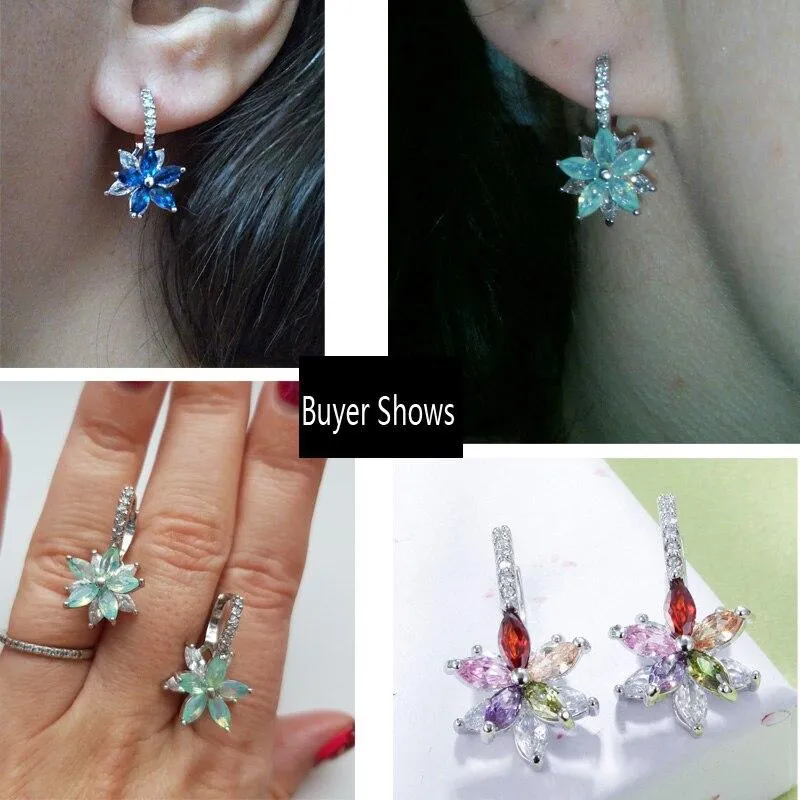 Women Multi Colour Cubic Zirconia Stud Earrings